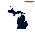 Map of Michigan vector design template