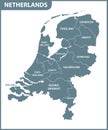 The detailed map of Netherlands with regions. Administrative division.