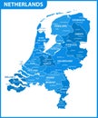 The detailed map of Netherlands with regions or states and cities, capital. Administrative division.