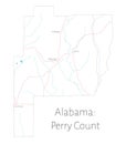 Map of Perry county in Alabama