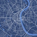Detailed map poster of Cologne city, linear print map. Cityscape urban panorama