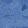 Detailed map poster of Gaziantep city, linear print map. Blue skyline urban panorama. Decorative graphic tourist map of Gaziantep