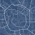 Detailed map poster of Milan city, linear print map. Cityscape urban panorama Royalty Free Stock Photo