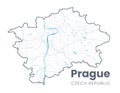 Detailed map of Praha, Czewch Republic (Prague) Royalty Free Stock Photo