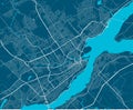 Detailed map of Quebec city, linear print map. Cityscape panorama