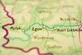 Detailed map section showing Rylsk and Lgov.. Royalty Free Stock Photo