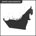 The detailed map of the UAE with regions. United Arab Emirates Royalty Free Stock Photo