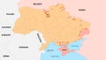 Detailed Map of Ukraine. Map of military operations in Ukraine. Attack of the Russian military