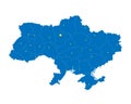 Detailed map of Ukraine with region borders and city capitals. Ukraine UA country map isolated. Vector illustration EPS