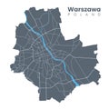 Detailed map of Warsaw - the capital of Poland