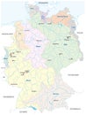 Detailed map of the watersheds in Germany, in German language Royalty Free Stock Photo