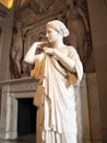 Louvre Museum, Marble Statue, Robed Female Figure Royalty Free Stock Photo