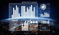 Detailed Marketing Planning Data Visualization with Graphs, Charts, and Global Connectivity Representation Impute Royalty Free Stock Photo
