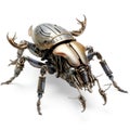 Detailed mechanical robot beetle designed for display or collection in a modern setting