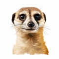 Detailed Meerkat Close-up Drawing On White Background In Stunning 8k Royalty Free Stock Photo
