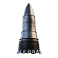 Detailed Metallic Rocket Engine Isolated on White Background for Technical Use