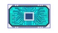 Detailed Microchip on Circuit Board with Integrated Data Paths, vector design Generative AI Royalty Free Stock Photo