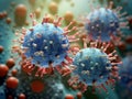 detailed microscopic image of the Herpes simplex virus