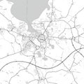 Detailed minimal map of Wismar with labeled roads Royalty Free Stock Photo