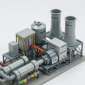 Detailed Model of Carbon Capture and Storage Plant Royalty Free Stock Photo