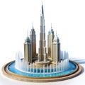 Detailed model of Dubai fountain