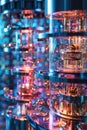 A detailed model of a quantum computers core highlighting qubits in a controlled environment Royalty Free Stock Photo