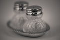 Detailed monocrome macro shot of a salt and pepper shaker Royalty Free Stock Photo