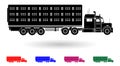 Detailed multi color animal transporting truck illustration Royalty Free Stock Photo