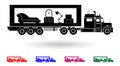 Detailed multi color furniture transporting truck illustration Royalty Free Stock Photo