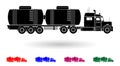 Detailed multi color milk tanker truck illustration Royalty Free Stock Photo