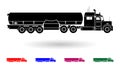 Detailed multi color natural gas transporting truck illustration Royalty Free Stock Photo