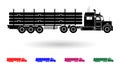 Detailed multi color pipe transporting truck illustration Royalty Free Stock Photo