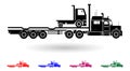 Detailed multi color truck transporting illustration