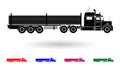 Detailed multi color tube transporting truck illustration Royalty Free Stock Photo