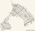 Street roads map of the OUDE WIJKEN DISTRICT, GRONINGEN