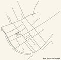 Street roads map of the Brill Quarter of Esch-sur-Alzette, Luxembourg