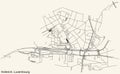 Street roads map of the Hollerich Quarter of Luxembourg City, Luxembourg