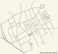 Street roads map of the Uecht Quarter of Esch-sur-Alzette, Luxembourg