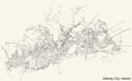 Street roads map of Galway City, Ireland