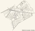 Street roads map of the Levante district of Cordoba, Spain