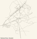 Street roads map of the ÃÂ»ydowce-Klucz neighborhood of Szczecin, Poland Royalty Free Stock Photo