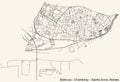 Street roads map of the Quartier Bellevue - Chantenay - Sainte-Anne district of Nantes, France