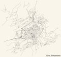 Street roads map of Chur, Switzerland