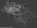 Dark negative street roads map of the Bukowe-KlÃâ¢skowo neighborhood of Szczecin, Poland