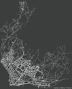 Dark negative street roads map of the Quartiere 2 Campo di Marte district of Florence, Italy