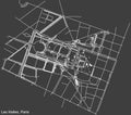 Street roads map of the LES HALLES QUARTER, PARIS Royalty Free Stock Photo