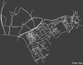 Street roads map of the PRIES DISTRICT, KIEL Royalty Free Stock Photo