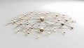 Detailed neural network model with nodes, connections, and subtle 3D depth, isolated on white background for AI, technology, and Royalty Free Stock Photo