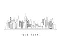 Detailed New York skyline vector illustration. Royalty Free Stock Photo