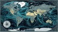 Detailed Ocean Currents Map Featuring Global Water Flow Patterns Royalty Free Stock Photo